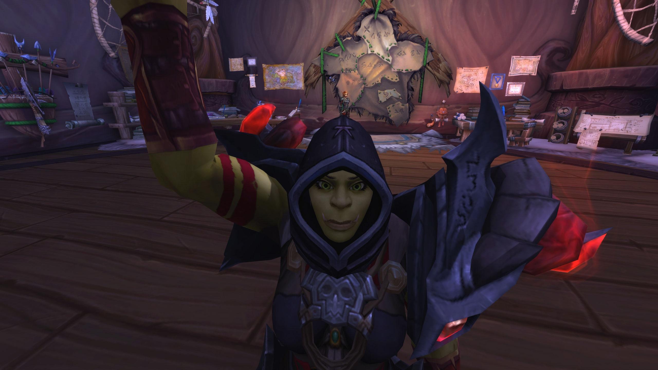 Orc Hunter in Dark Ranger's Hood head , Selfie